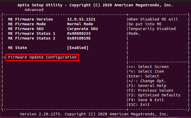 Firmware Konfiguration