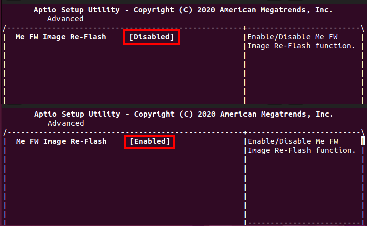ME Re-Flash erlauben