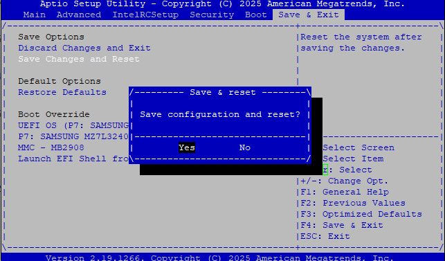 Final Save and Reset