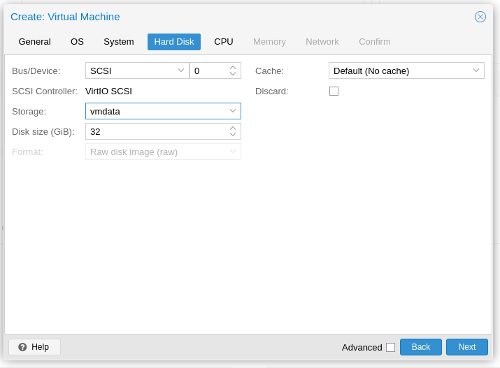 Ceph: Storage in VM creation
