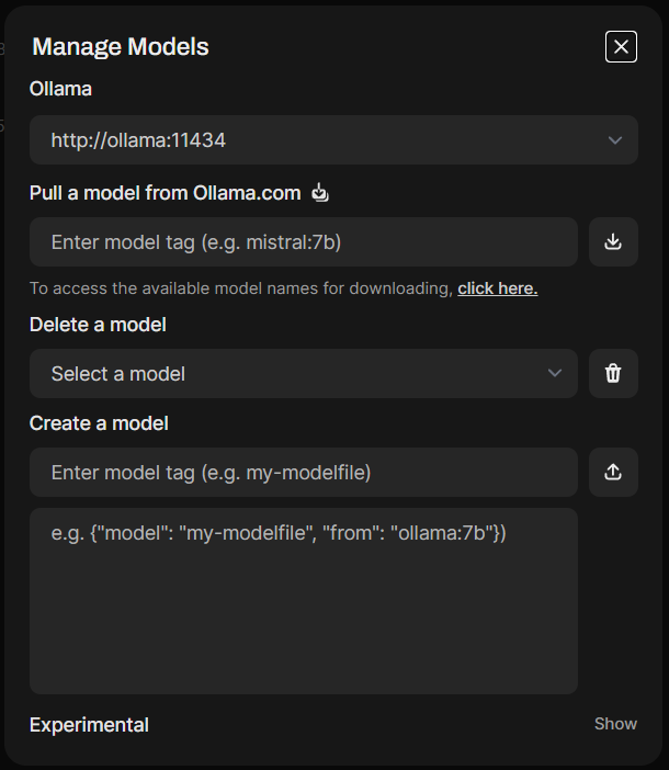 Installierte Modelle