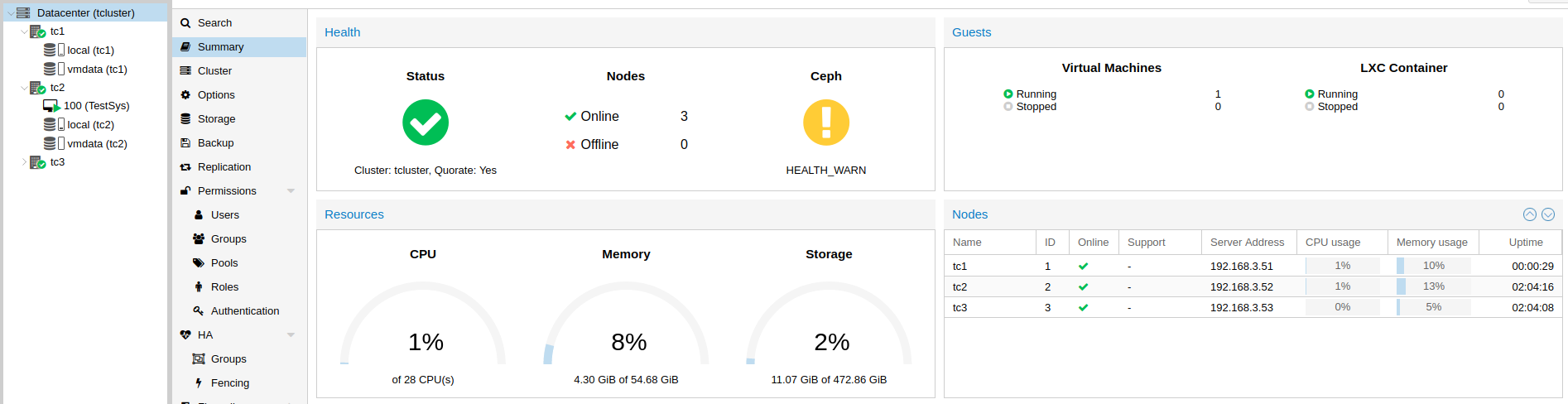 Ceph: Fresh installed replacement node